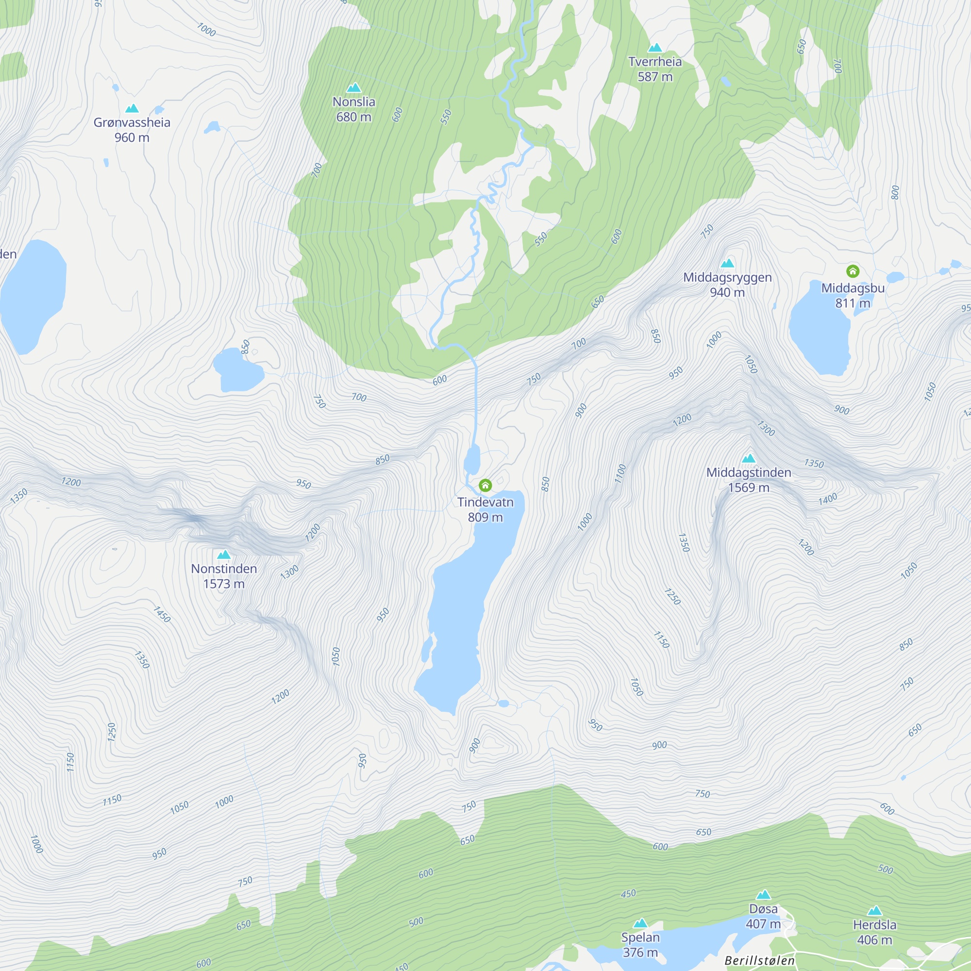 Tindevatn map