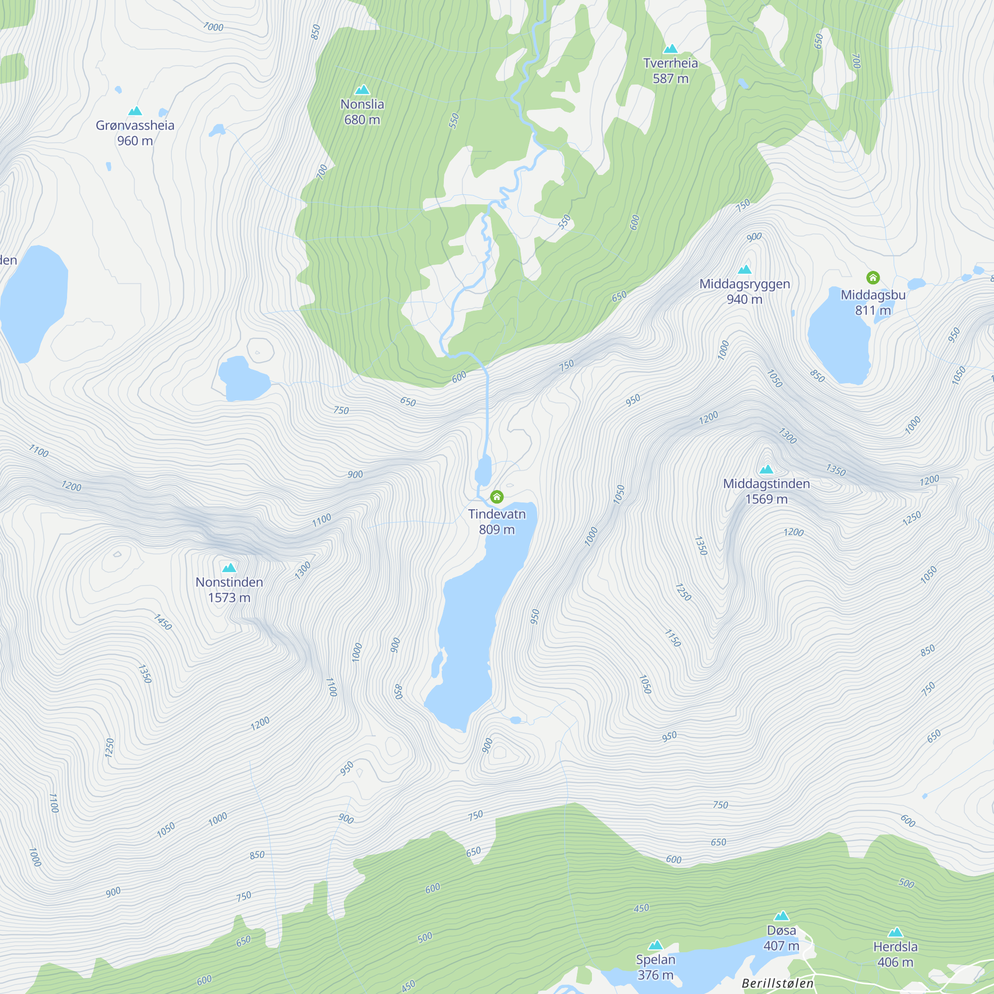 Tindevatn map