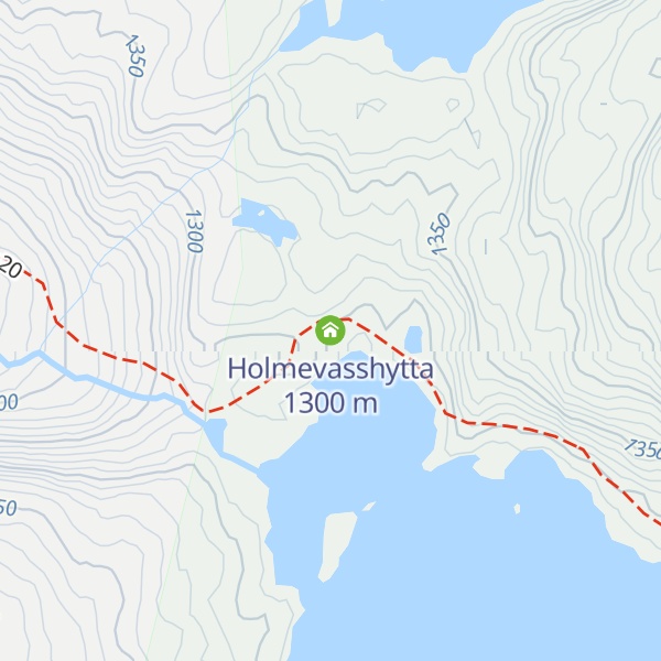 Map of Holmevasshytta