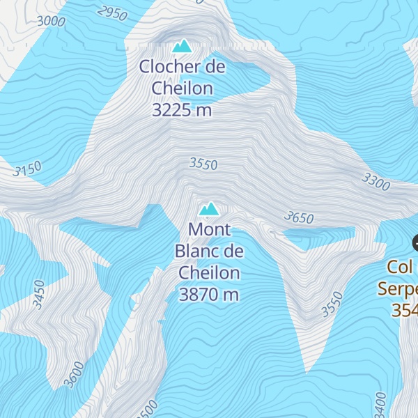 Map of Mont Blanc de Cheilon