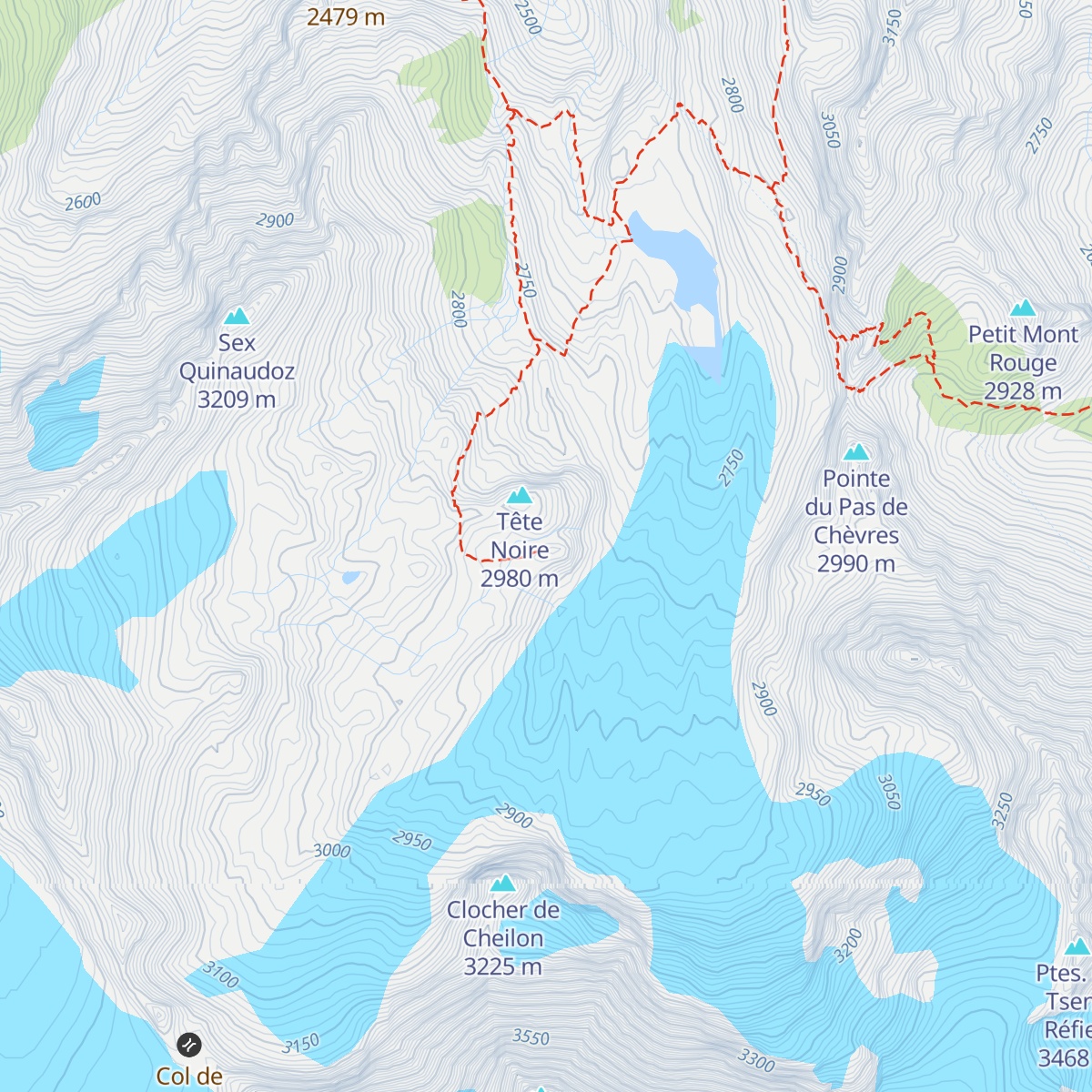 Cabane des Dix map