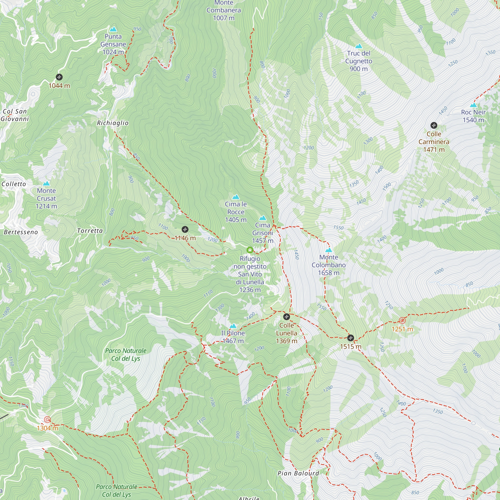 Rifugio non gestito San Vito di Lunella map
