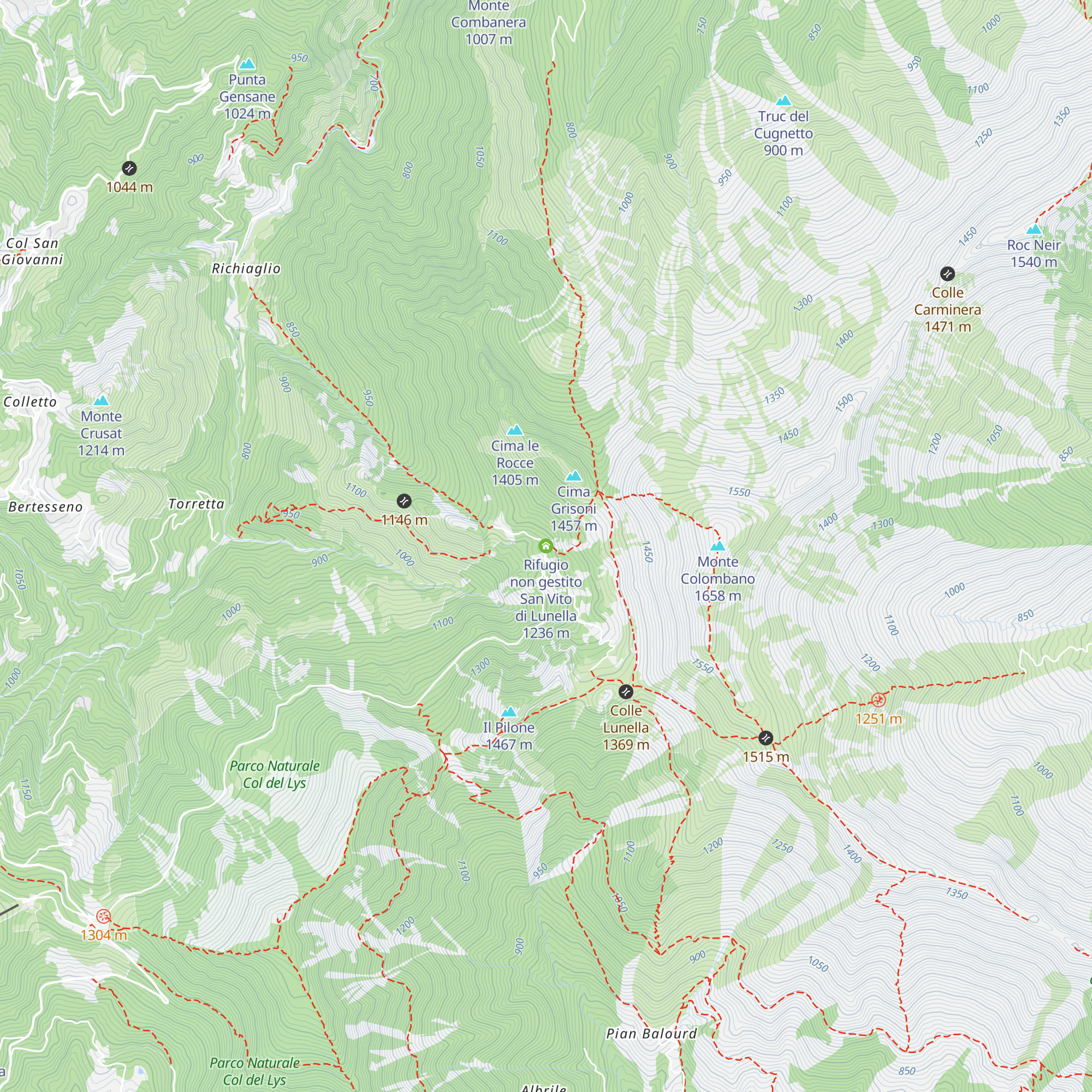 Rifugio non gestito San Vito di Lunella map