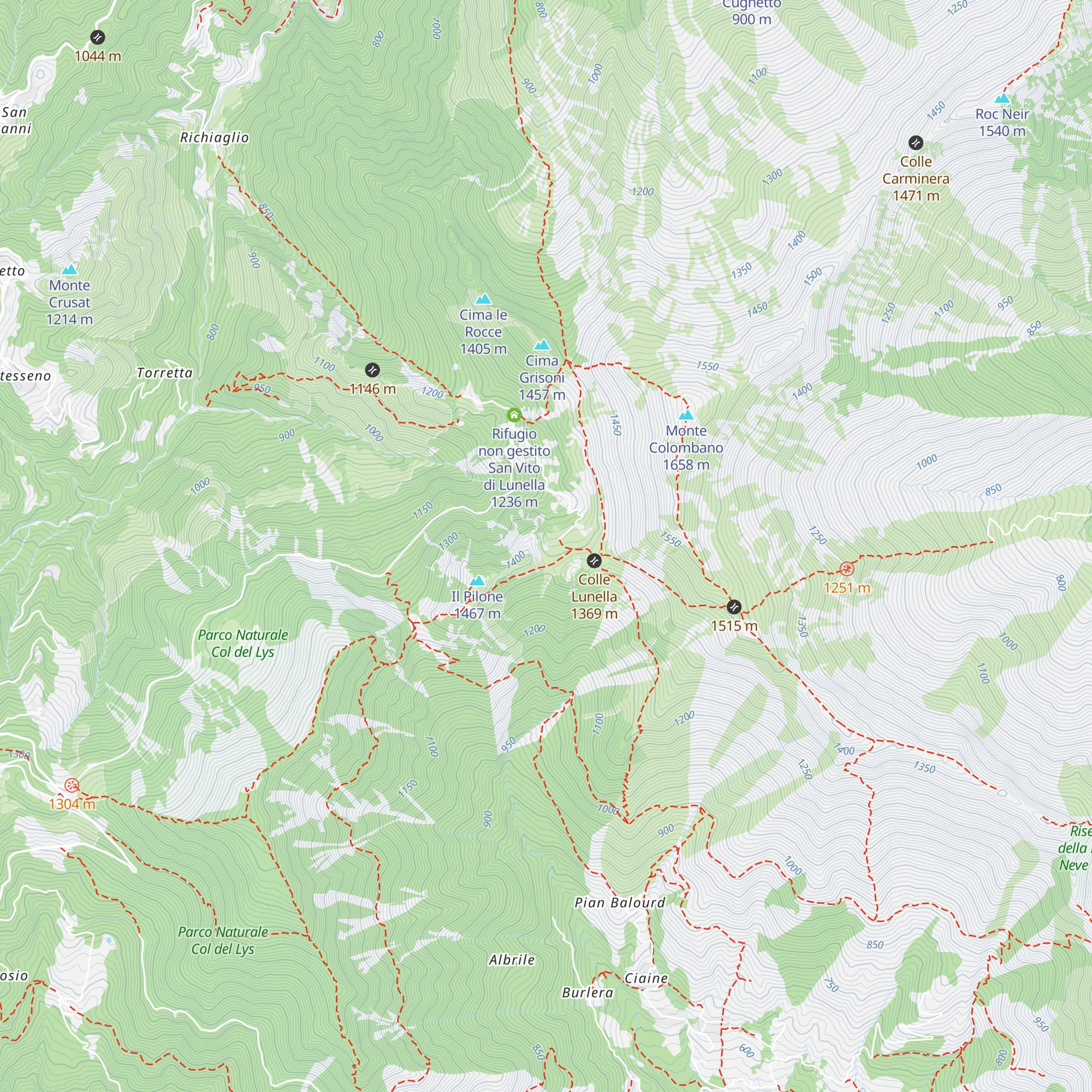 Rifugio Lunella map
