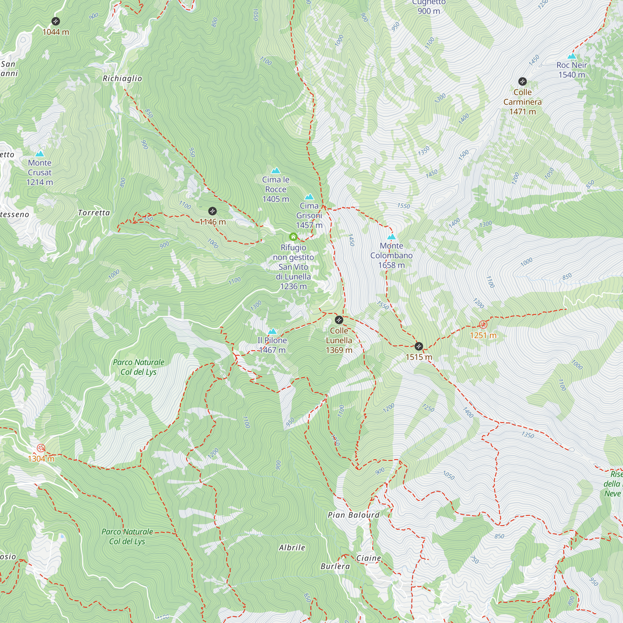 Rifugio Lunella map