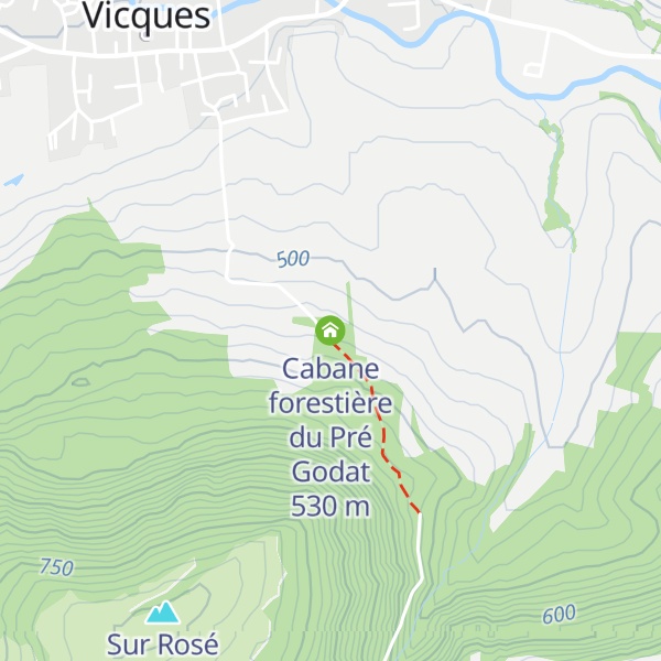 Map of Cabane forestière du Pré Godat