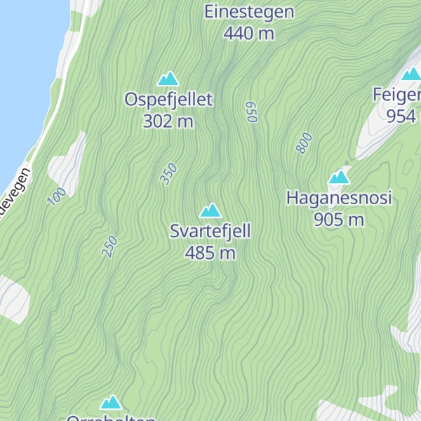 Map of Svartefjell