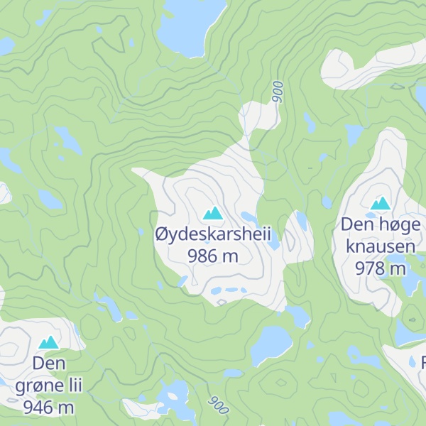 Map of Øydeskarsheii