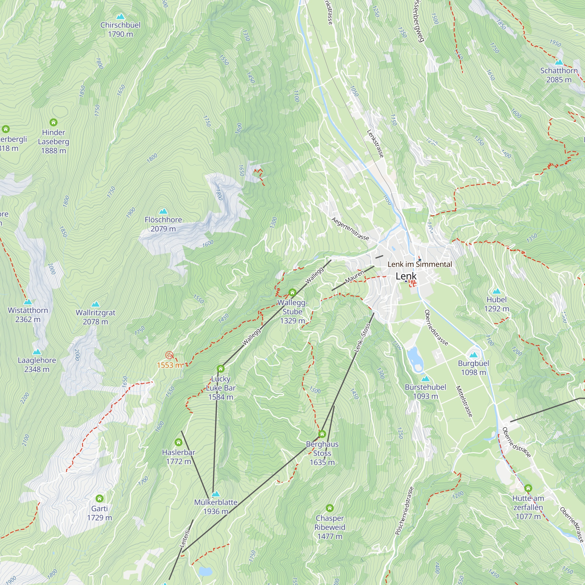 Wallegg-Stube map