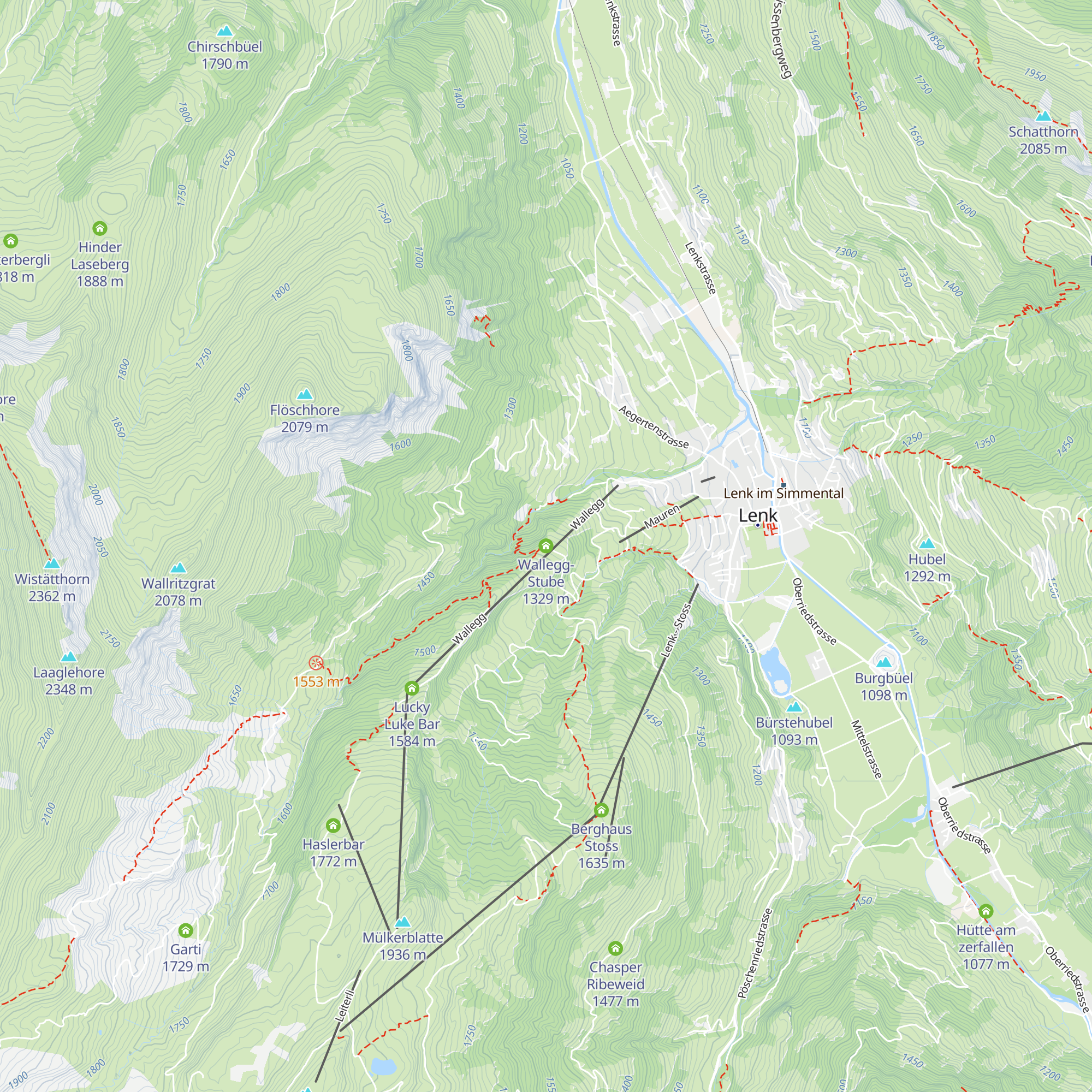 Wallegg-Stube map