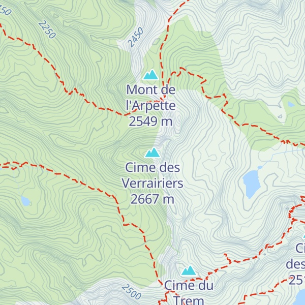 Map of Cime des Verrairiers