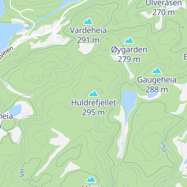 Map of Huldrefjellet