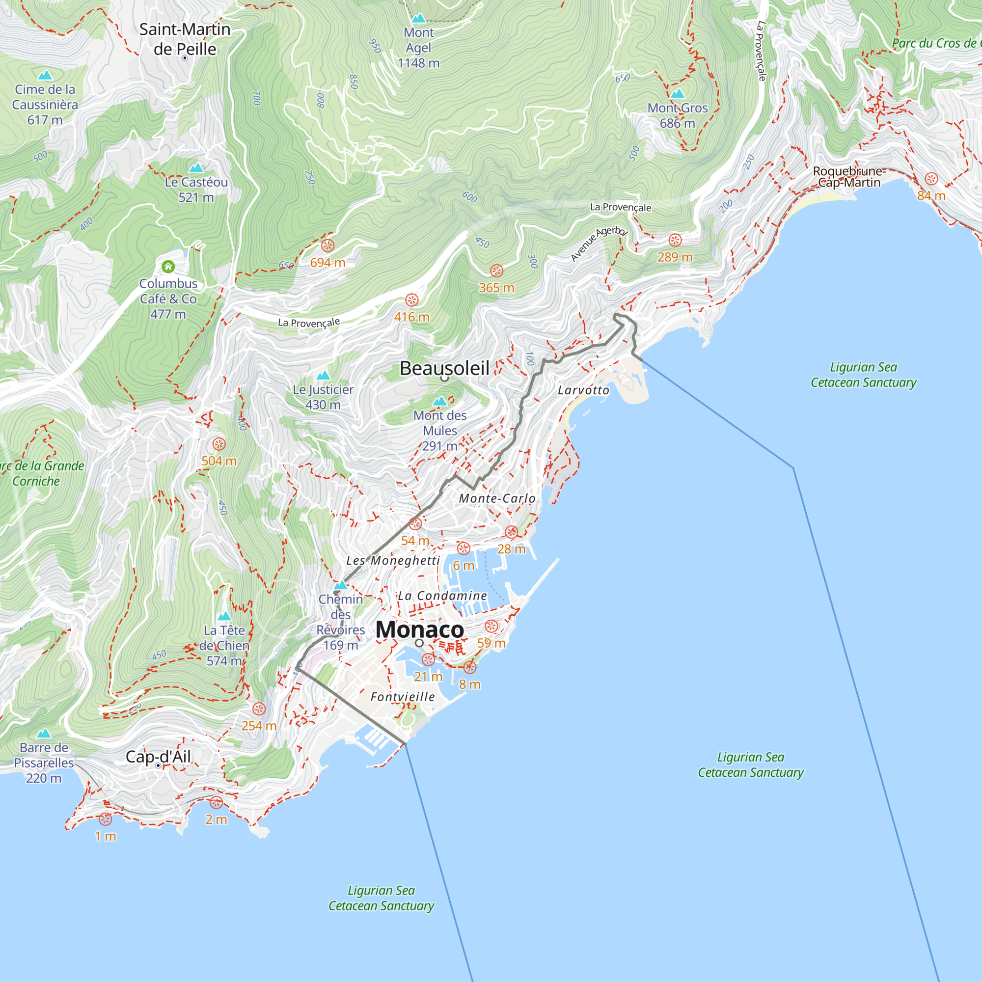 Monaco tourist information map