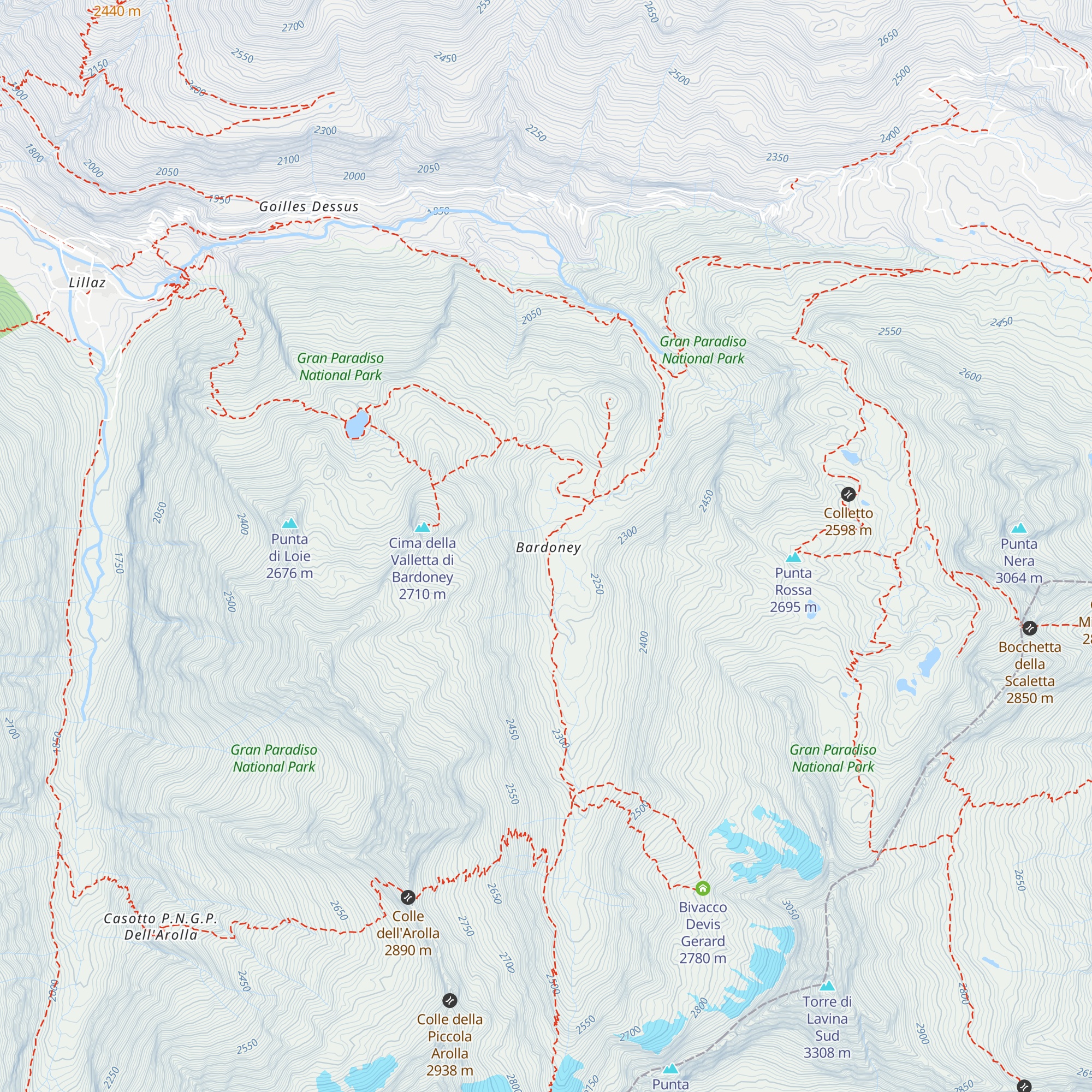 Alpe Bardoney map