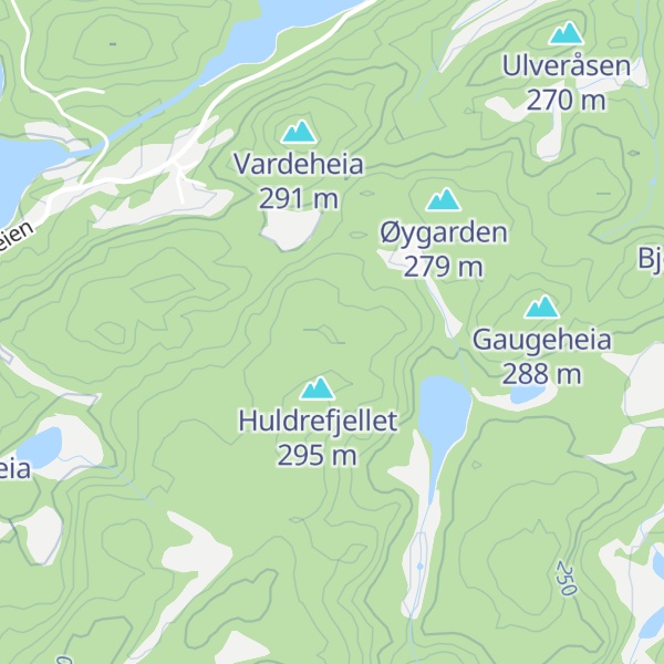 Map of Hulderfjellet