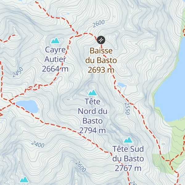 Map of Tête Nord du Basto
