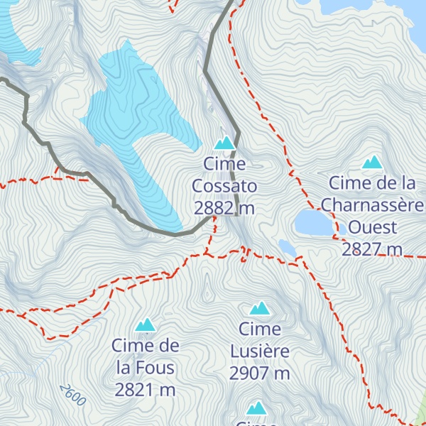 Map of Cima Viglino / Cime Viglino