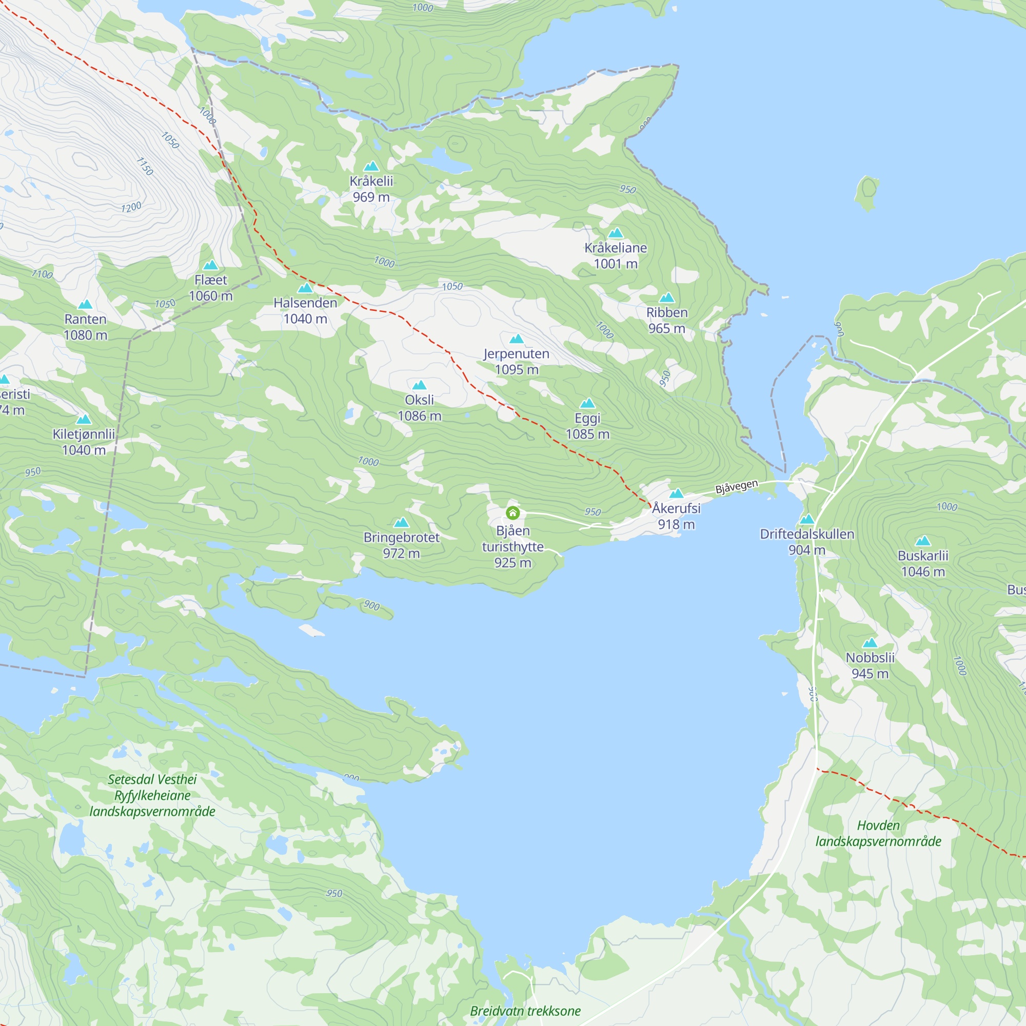 Bjåen turisthytte map
