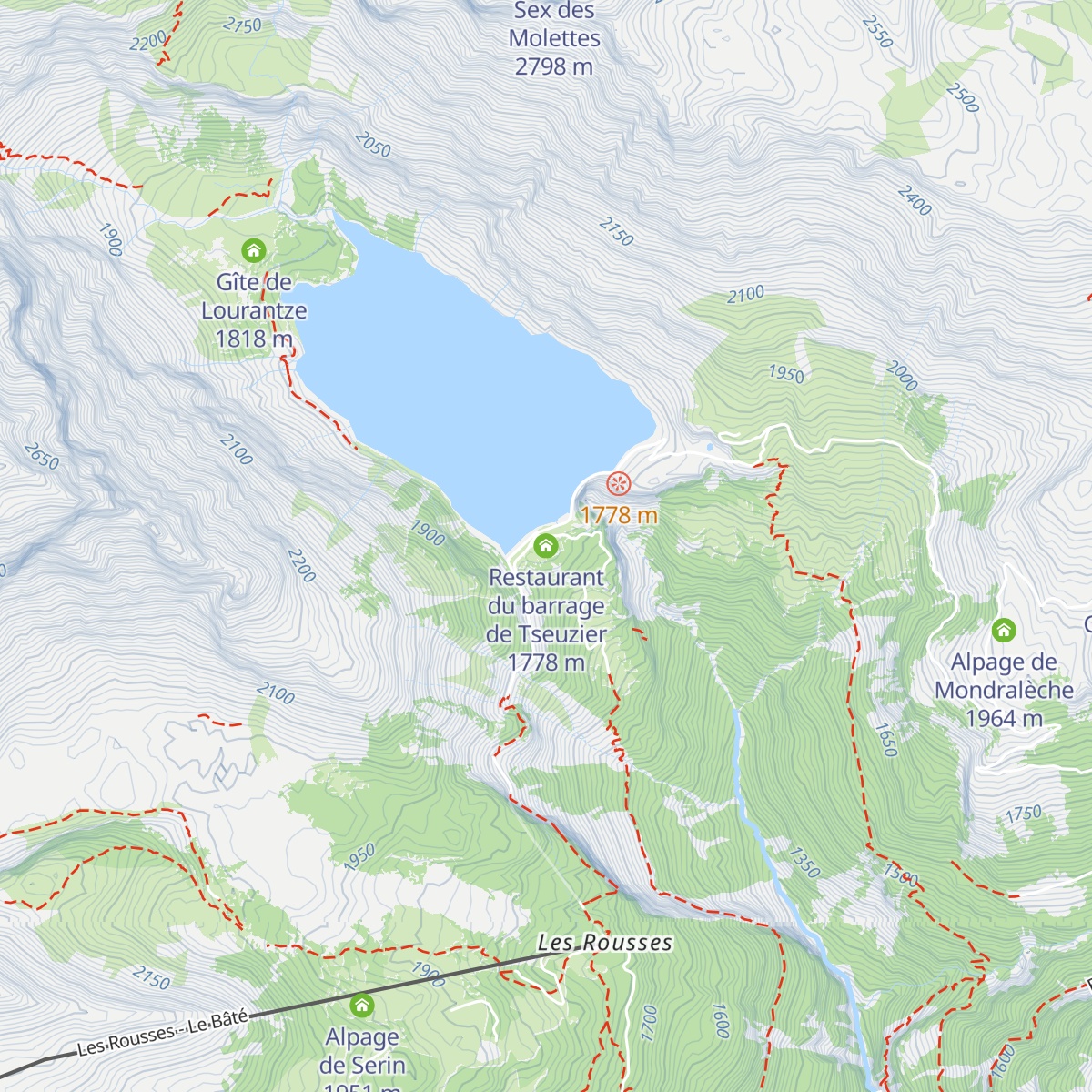 Restaurant du barrage de Tseuzier map