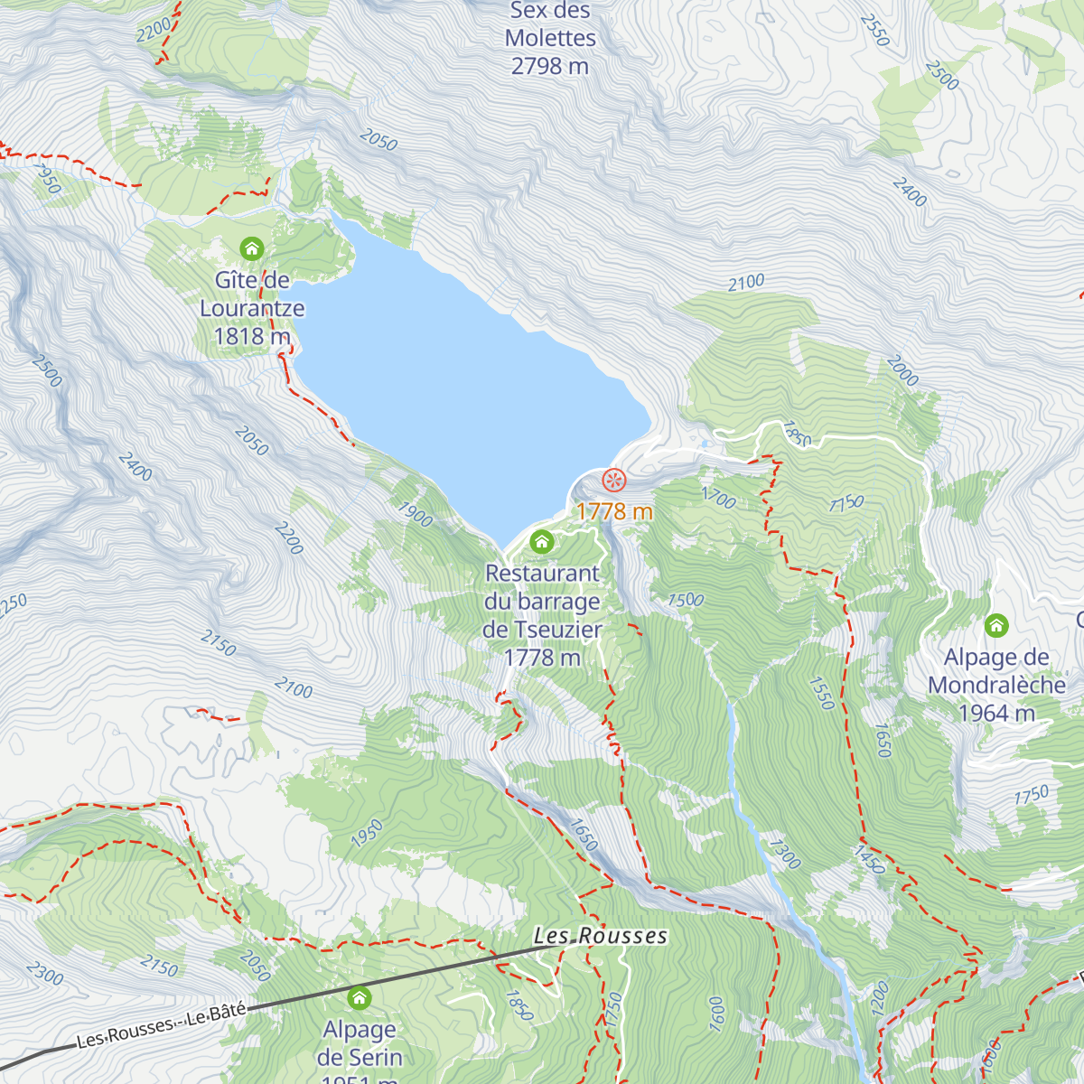 Restaurant du barrage de Tseuzier map