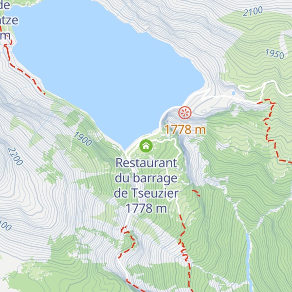 Map of Restaurant du barrage de Tseuzier