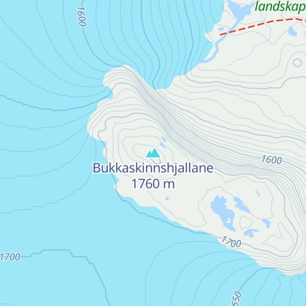 Map of Bukkaskinnshjallane