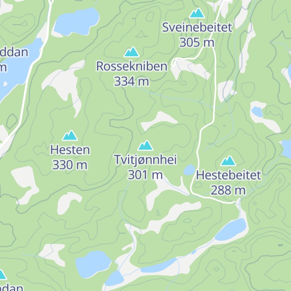 Map of Tvitjønnhei