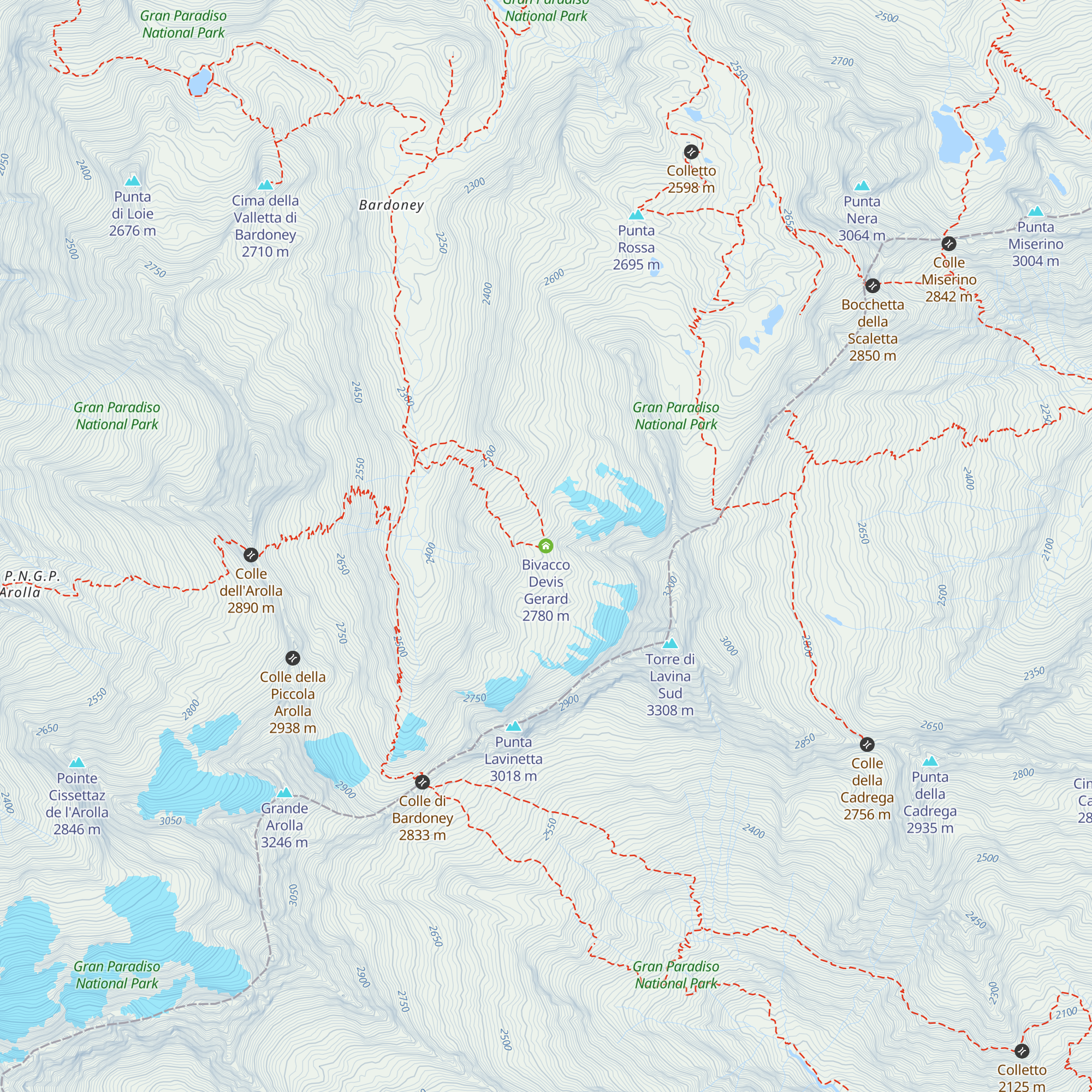Bivacco Devis Gerard map