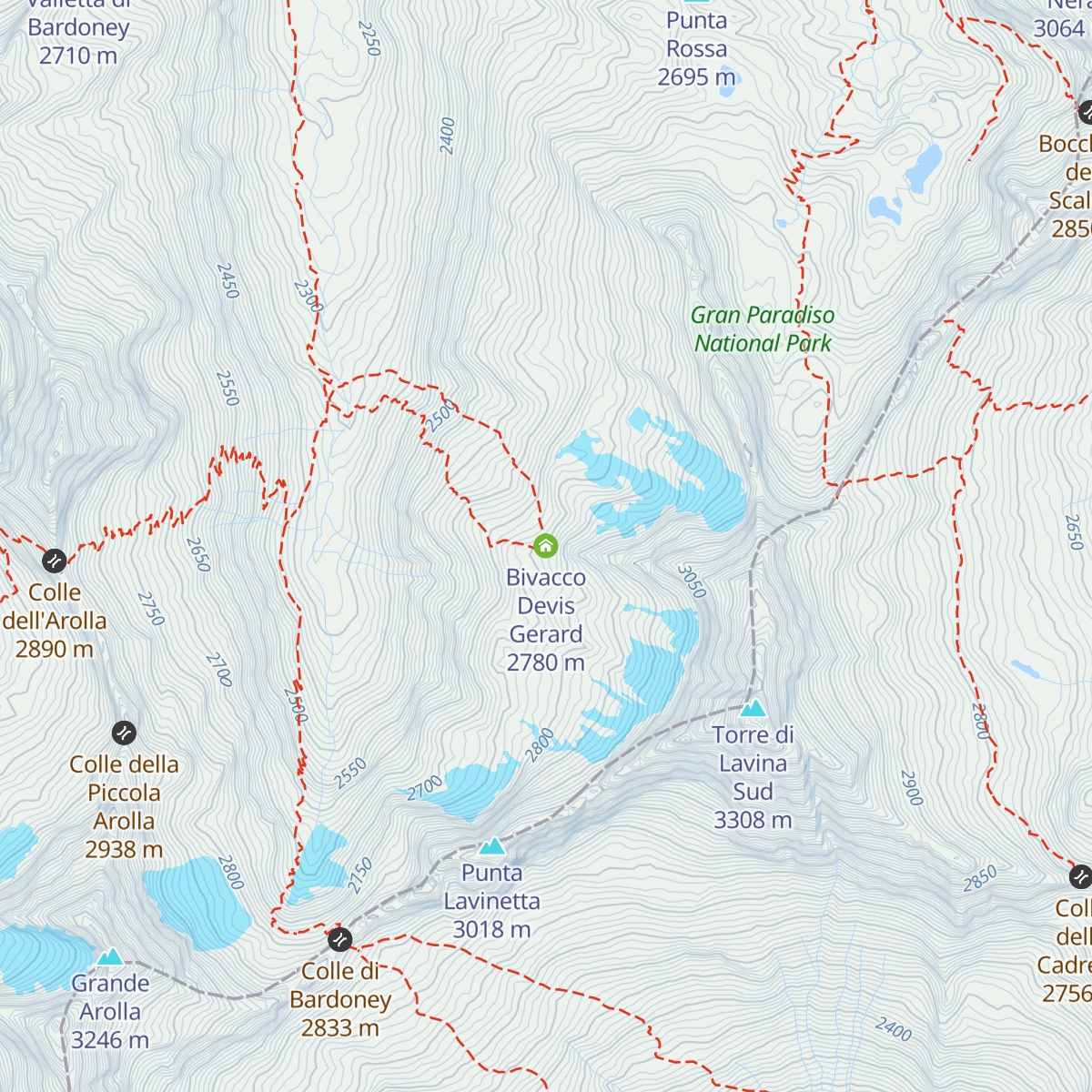 Bivacco Devis Gerard map