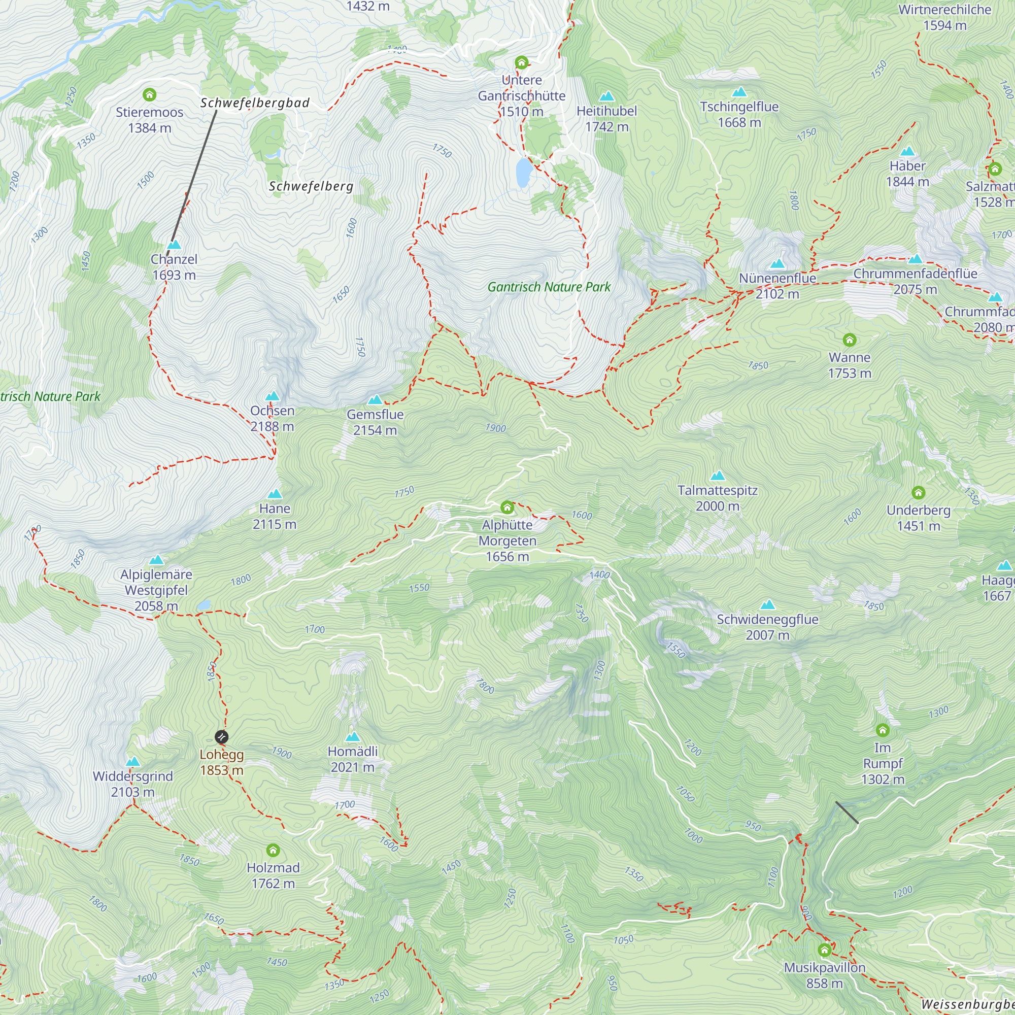 Alphütte Morgeten map