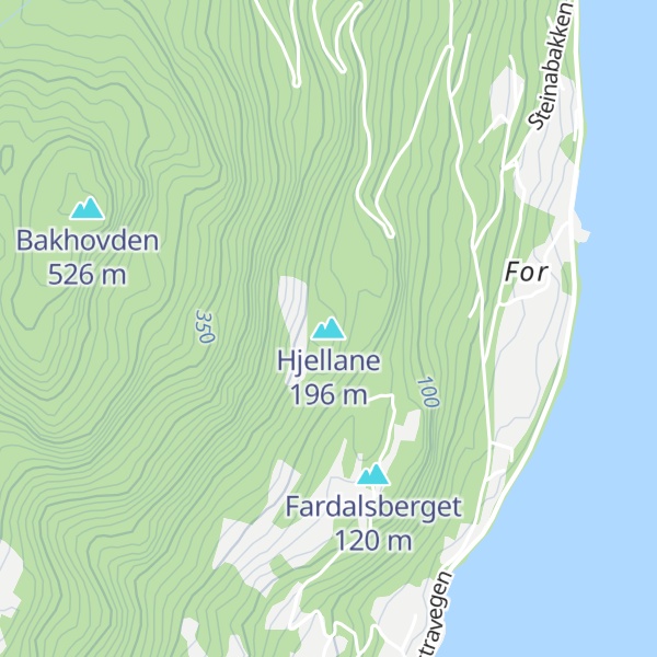 Map of Hjellane
