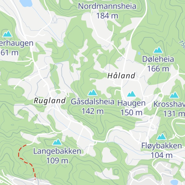 Map of Gåsdalsheia