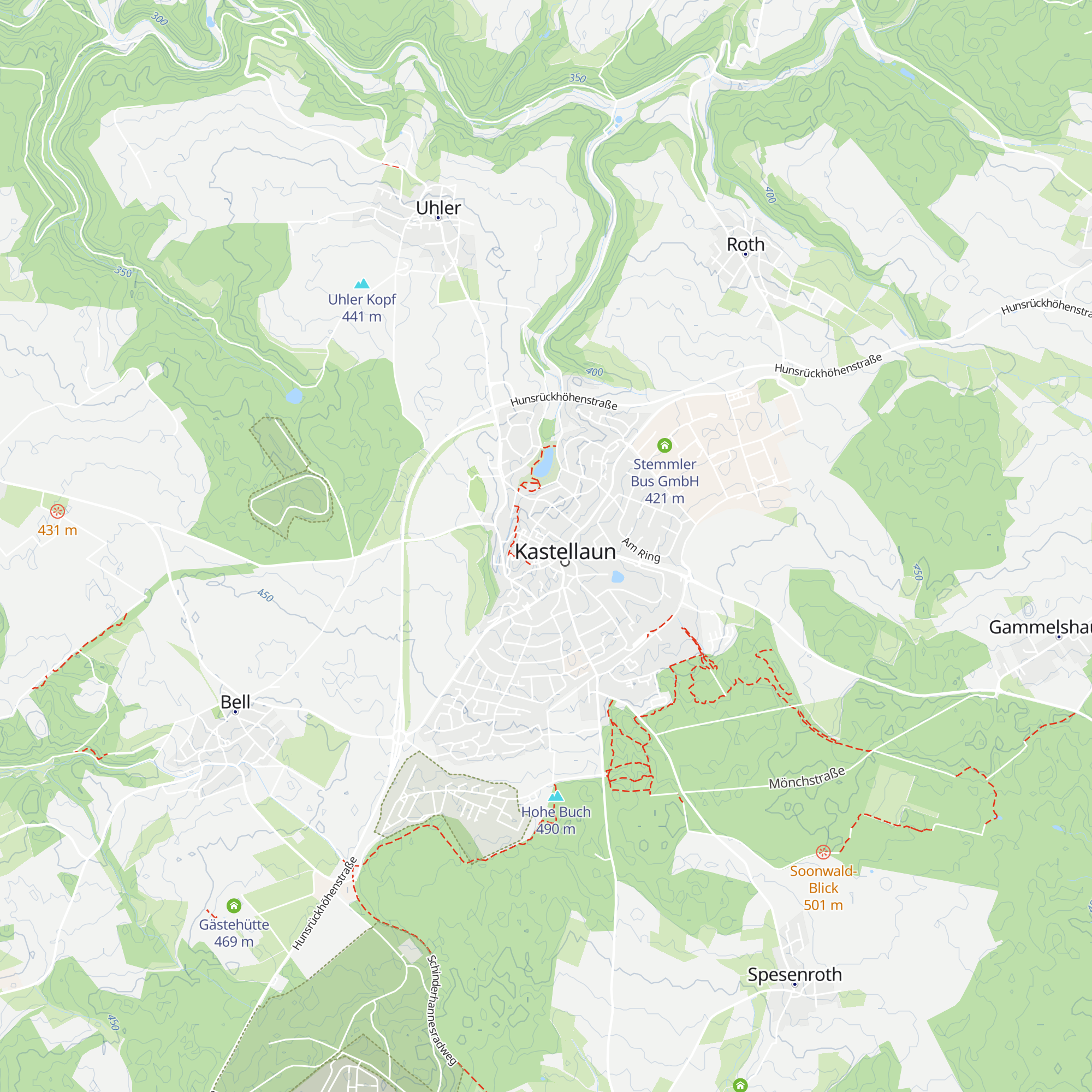 Tourismusinformation Kastellaun map