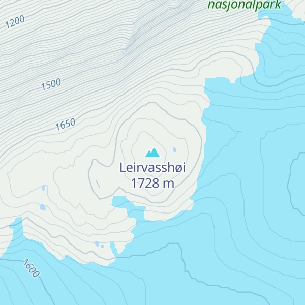 Map of Leirvasshøi
