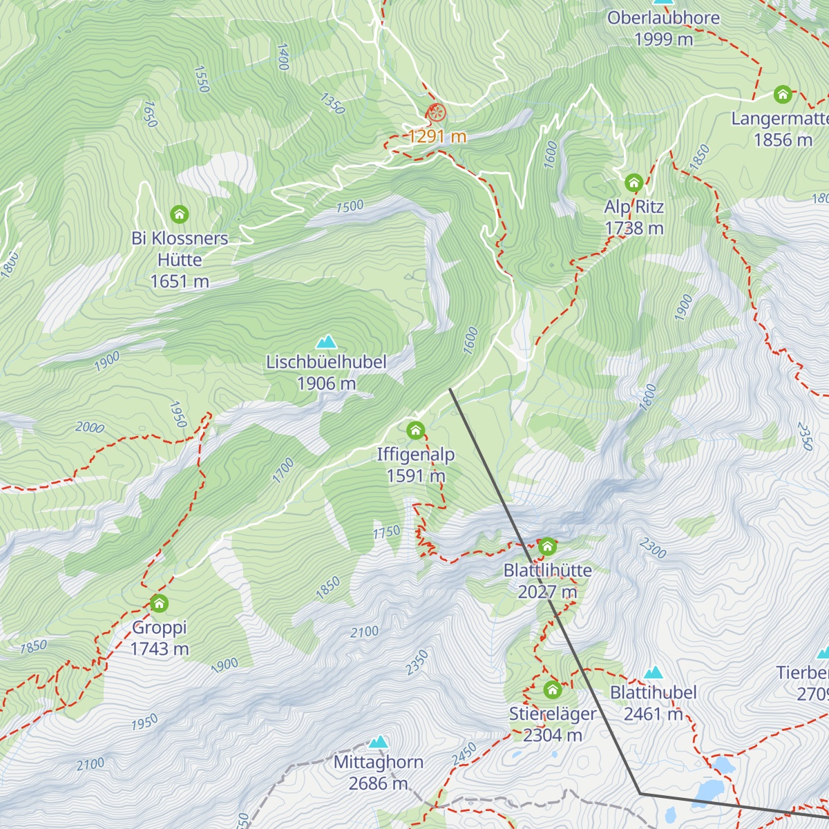 Berghaus Iffigenalp map
