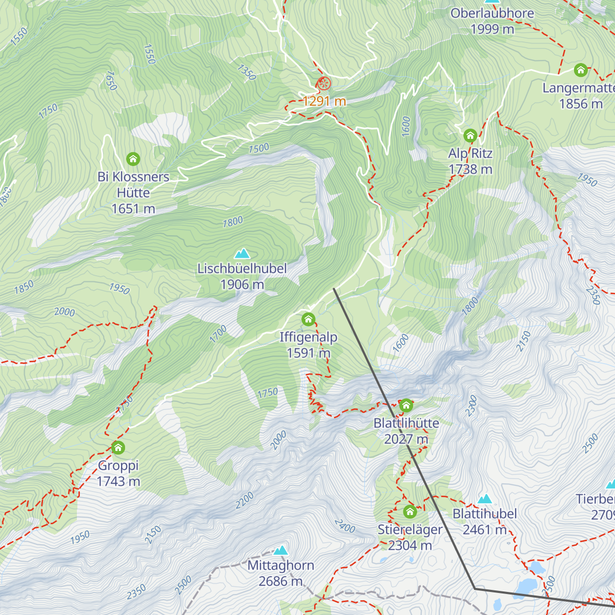 Berghaus Iffigenalp map