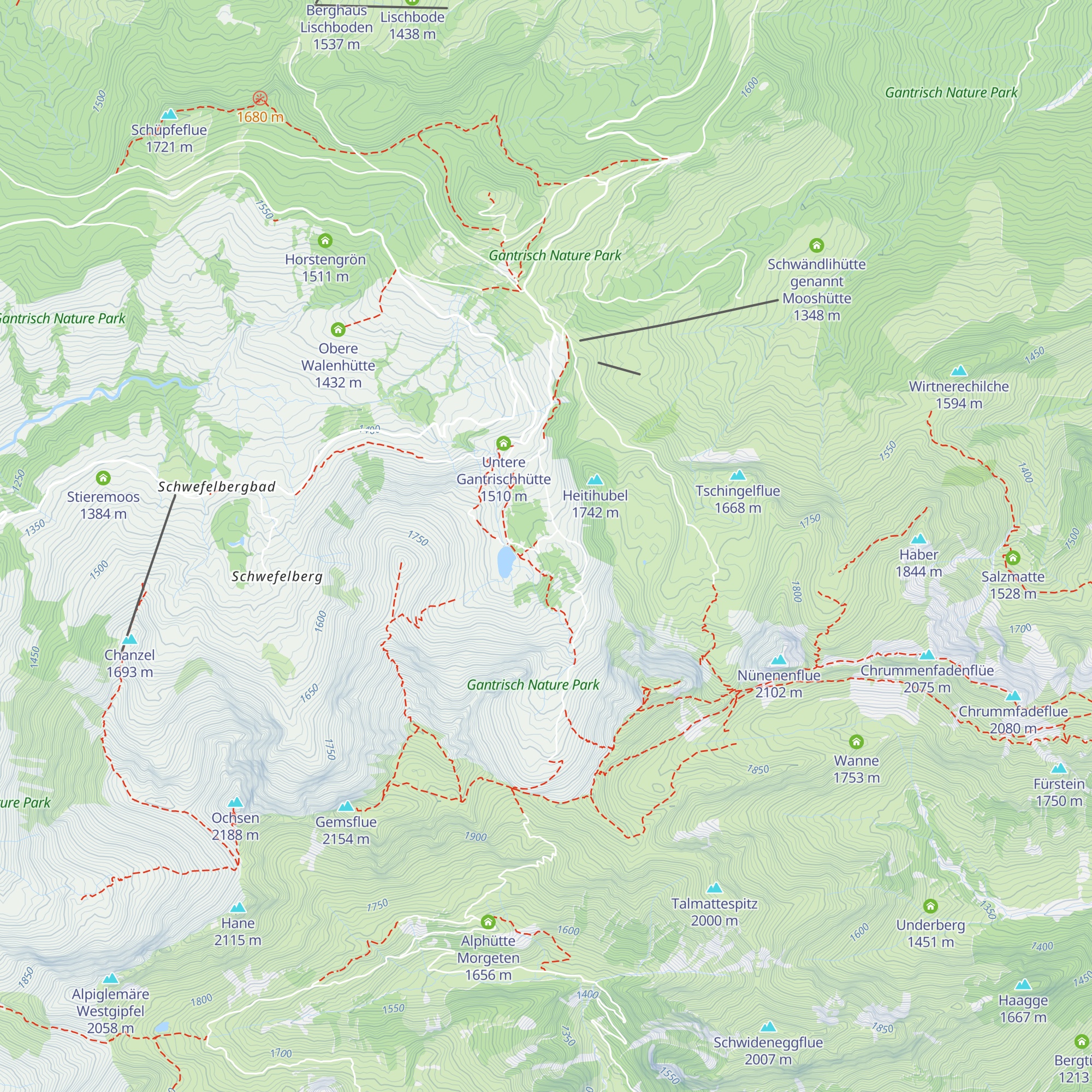 Obere Gantrischhütte map