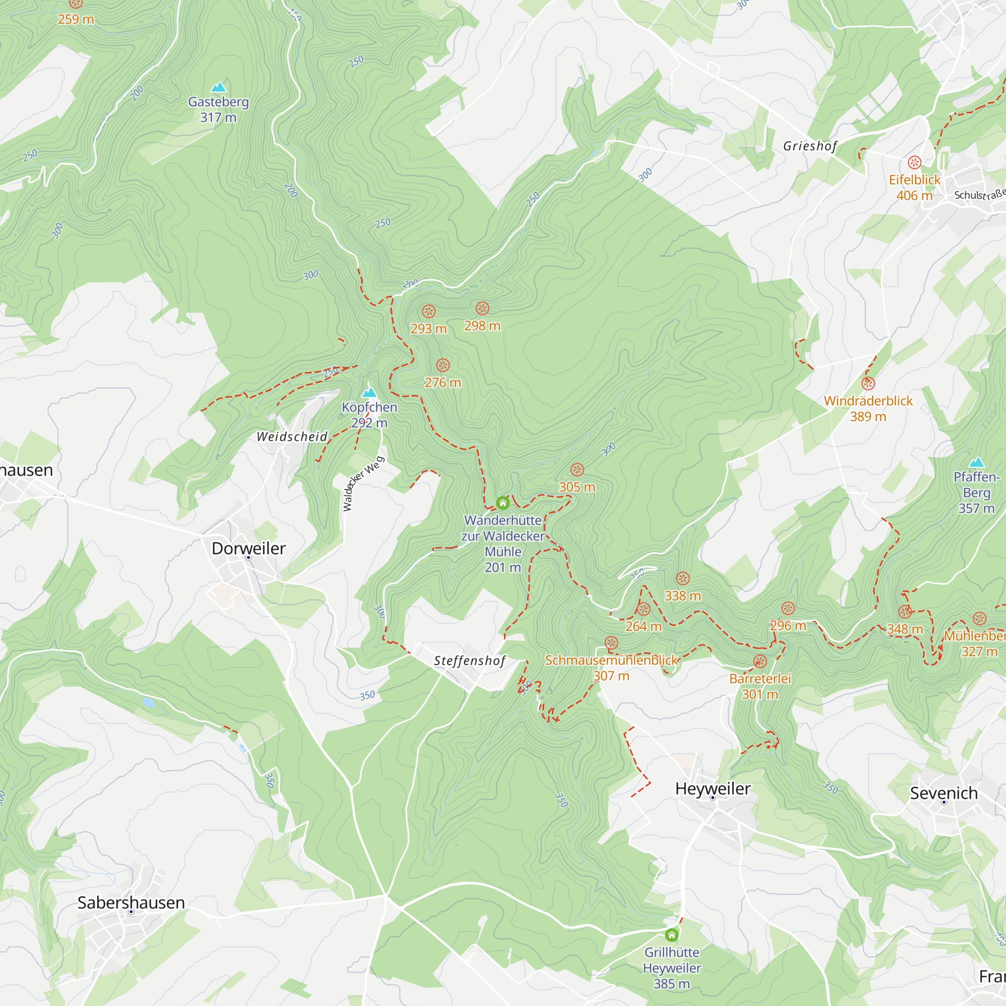 Wanderhütte zur Waldecker Mühle map