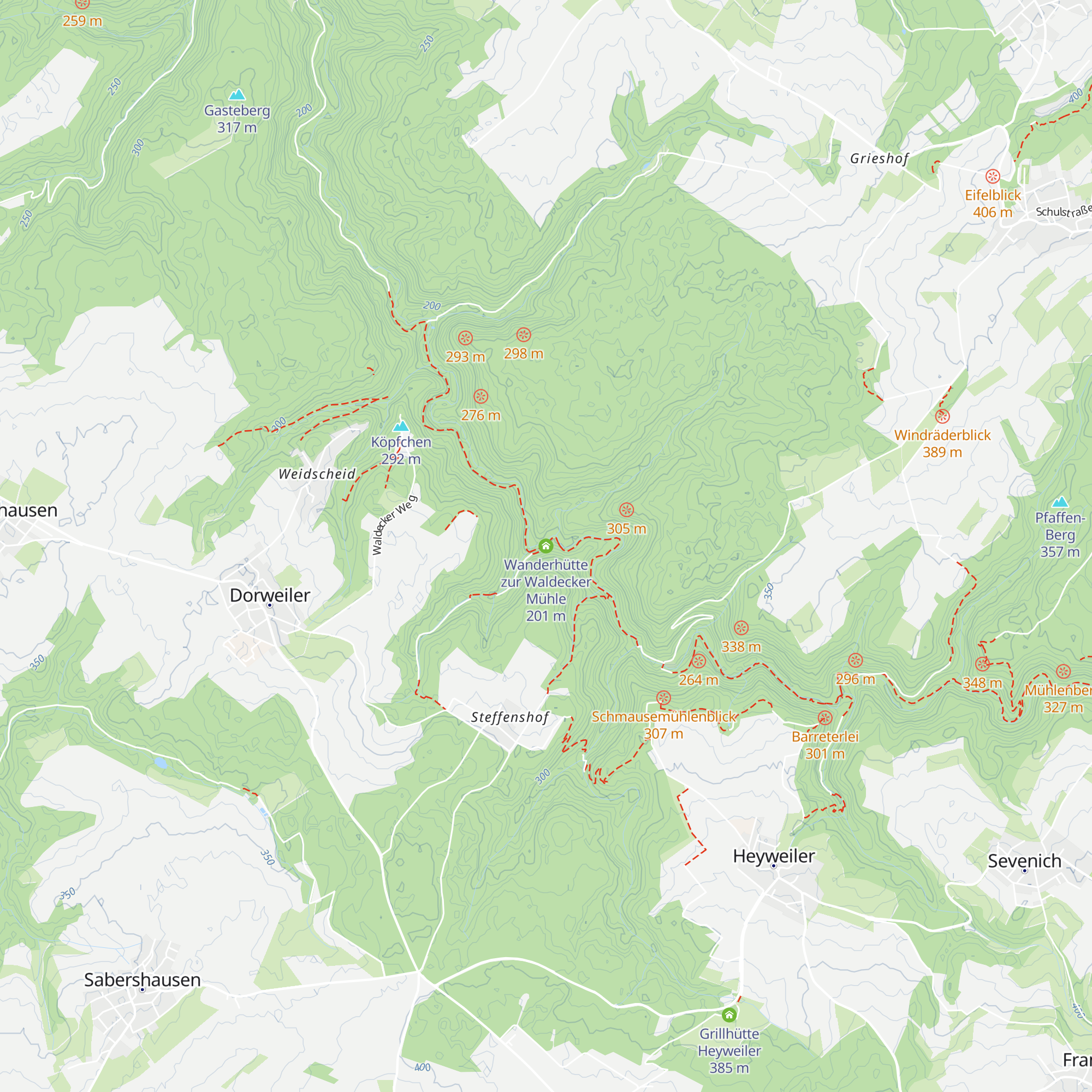 Wanderhütte zur Waldecker Mühle map