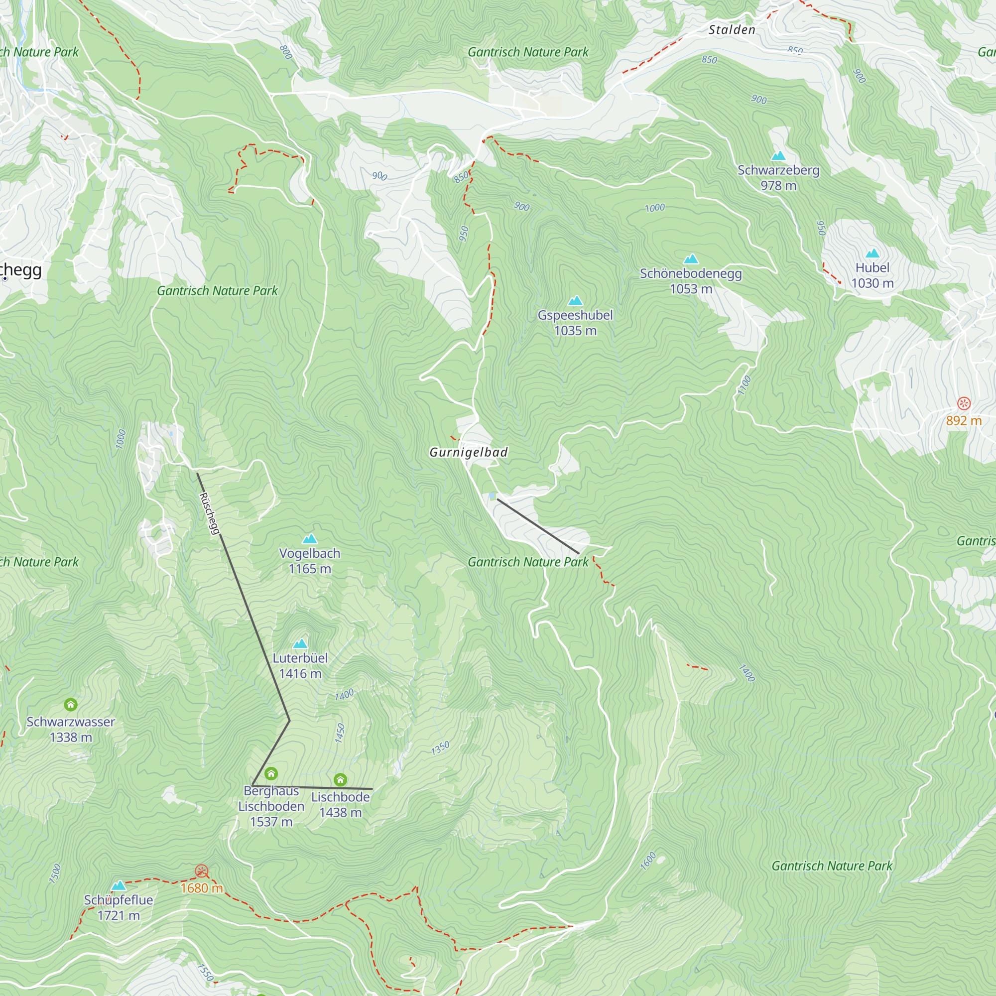Skilift Gurnigelbad map