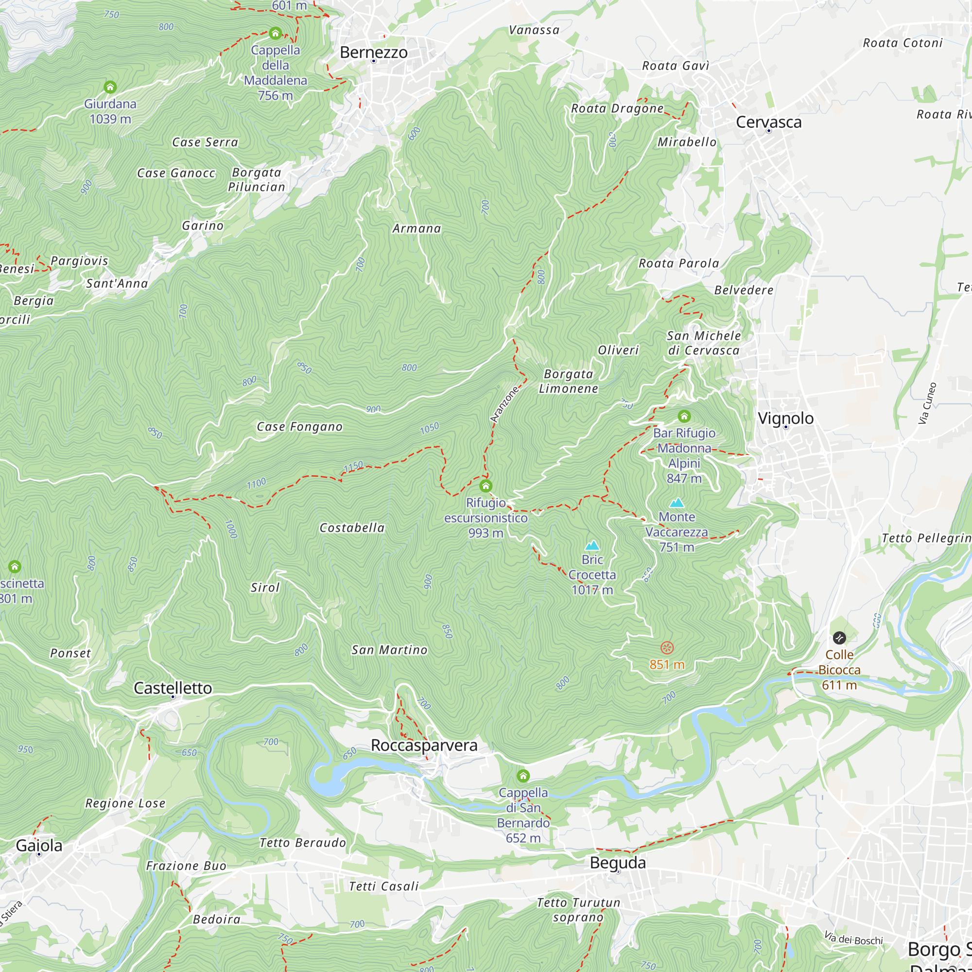 Rifugio escursionistico map