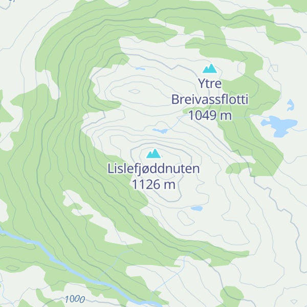 Map of Lislefjøddnuten
