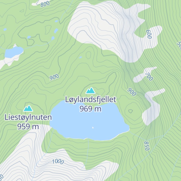 Map of Løylandsfjellet