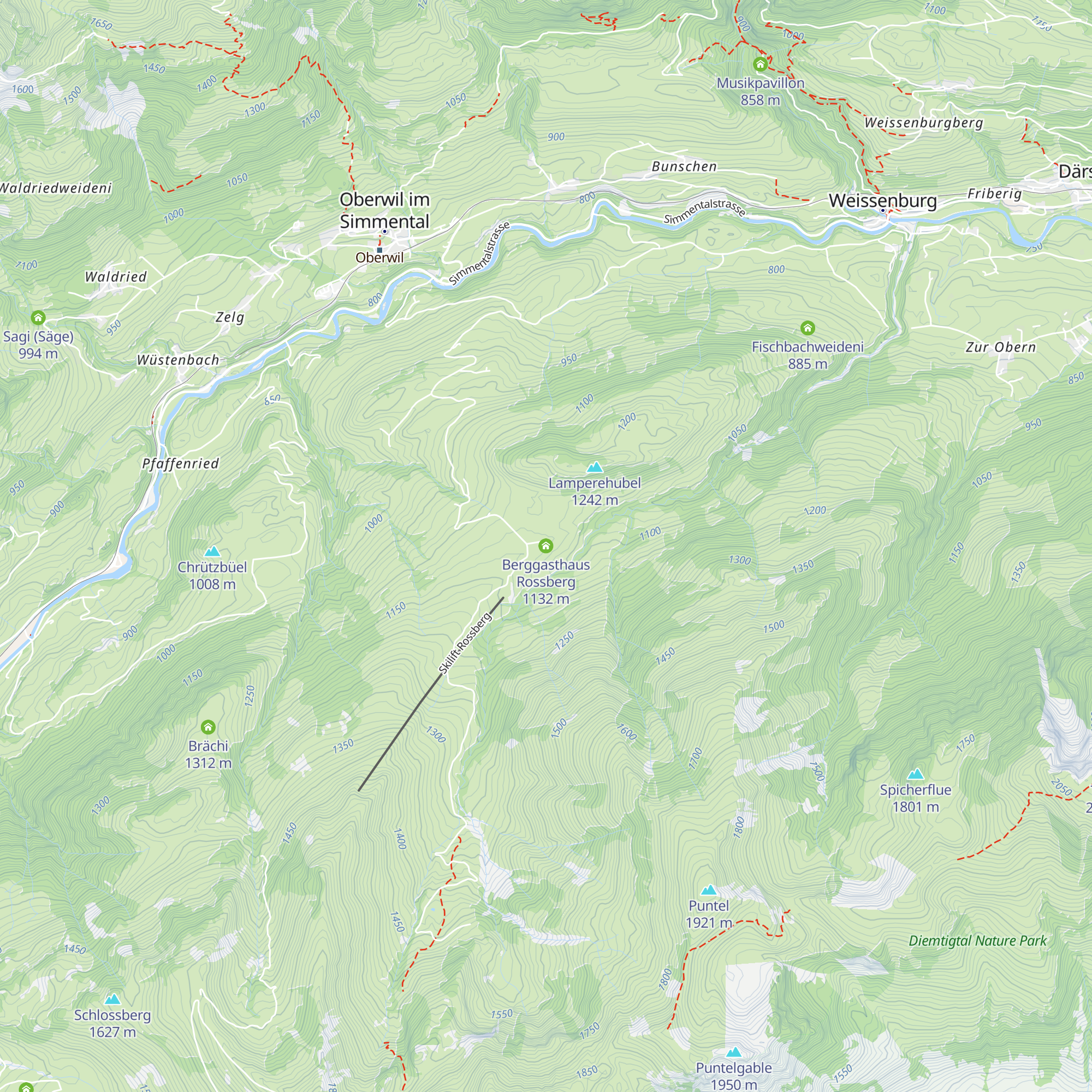 Berggasthaus Rossberg map