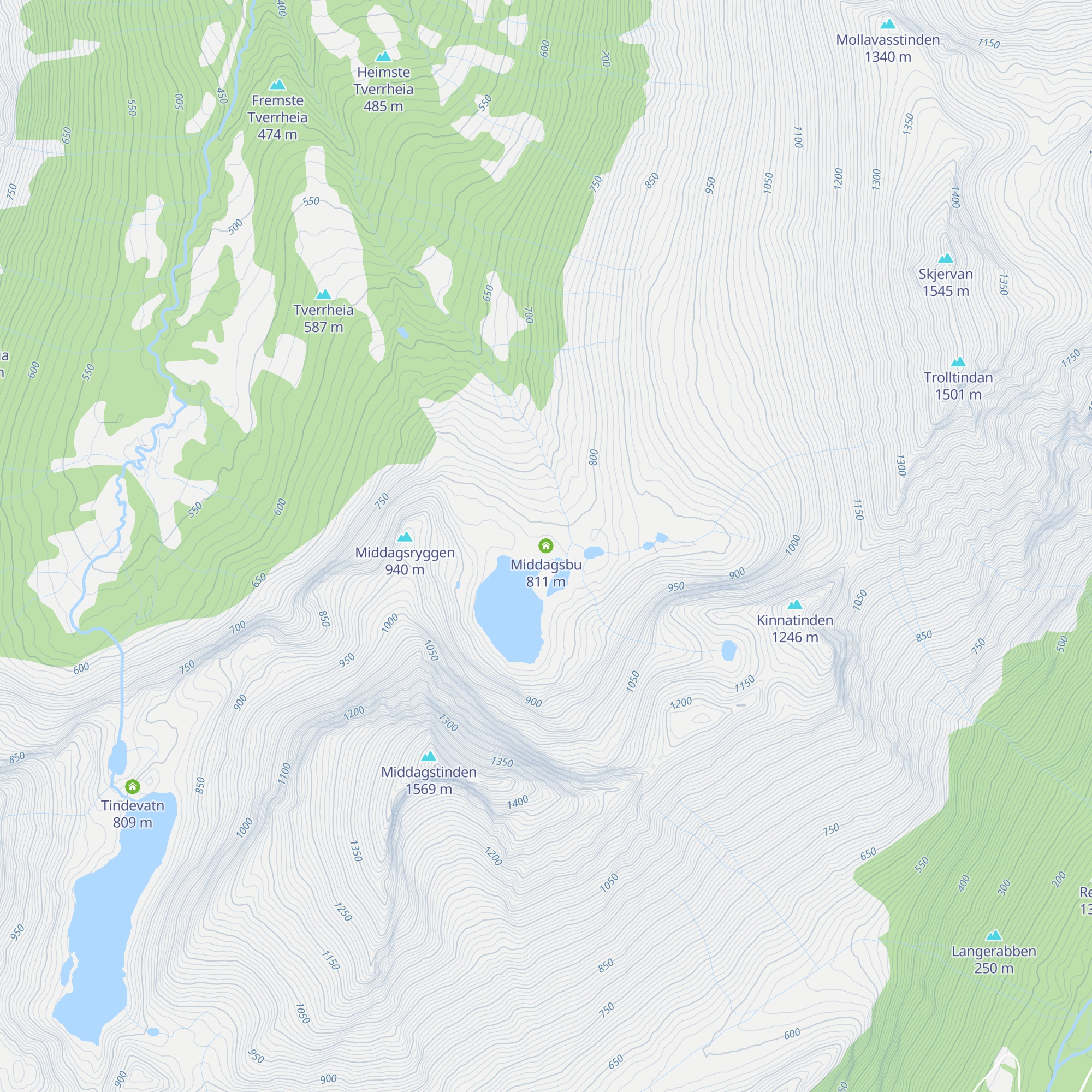 Middagsbu map