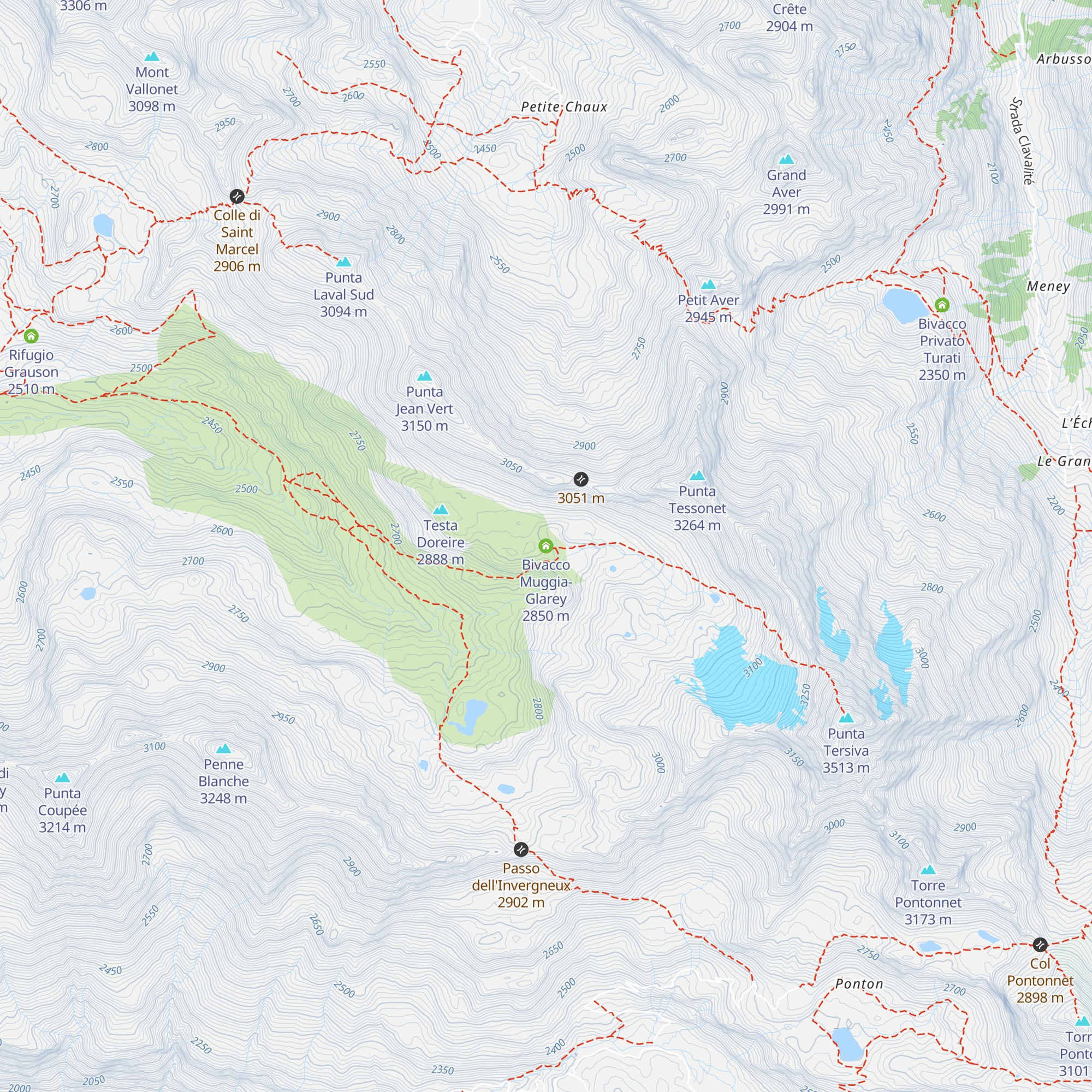 Bivacco Muggia-Glarey map
