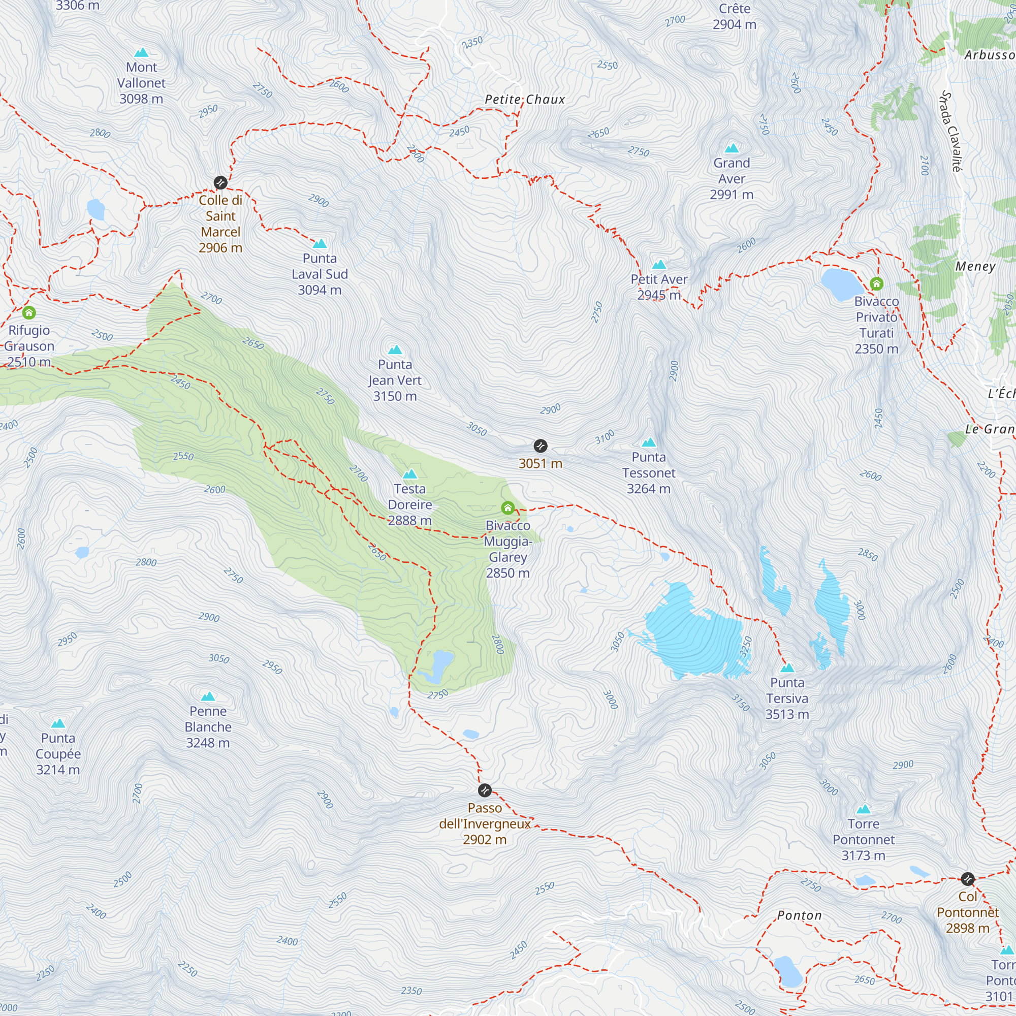 Bivacco Muggia-Glarey map