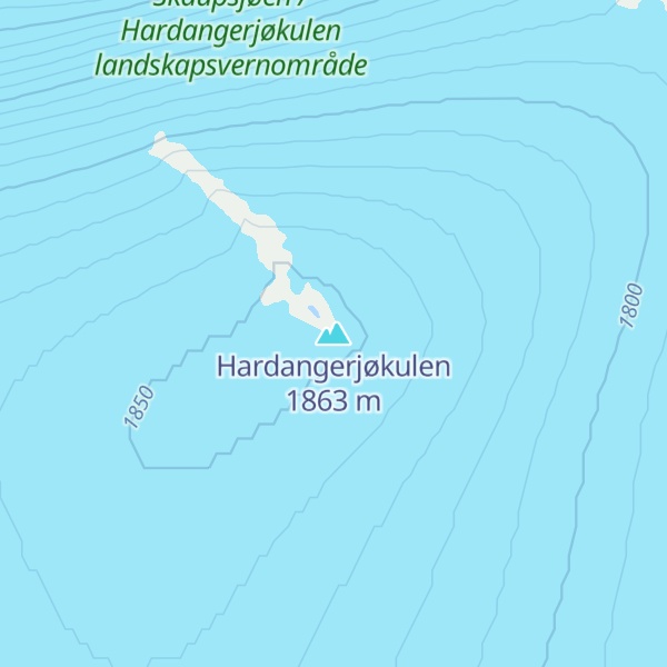 Map of Hardangerjøkulen