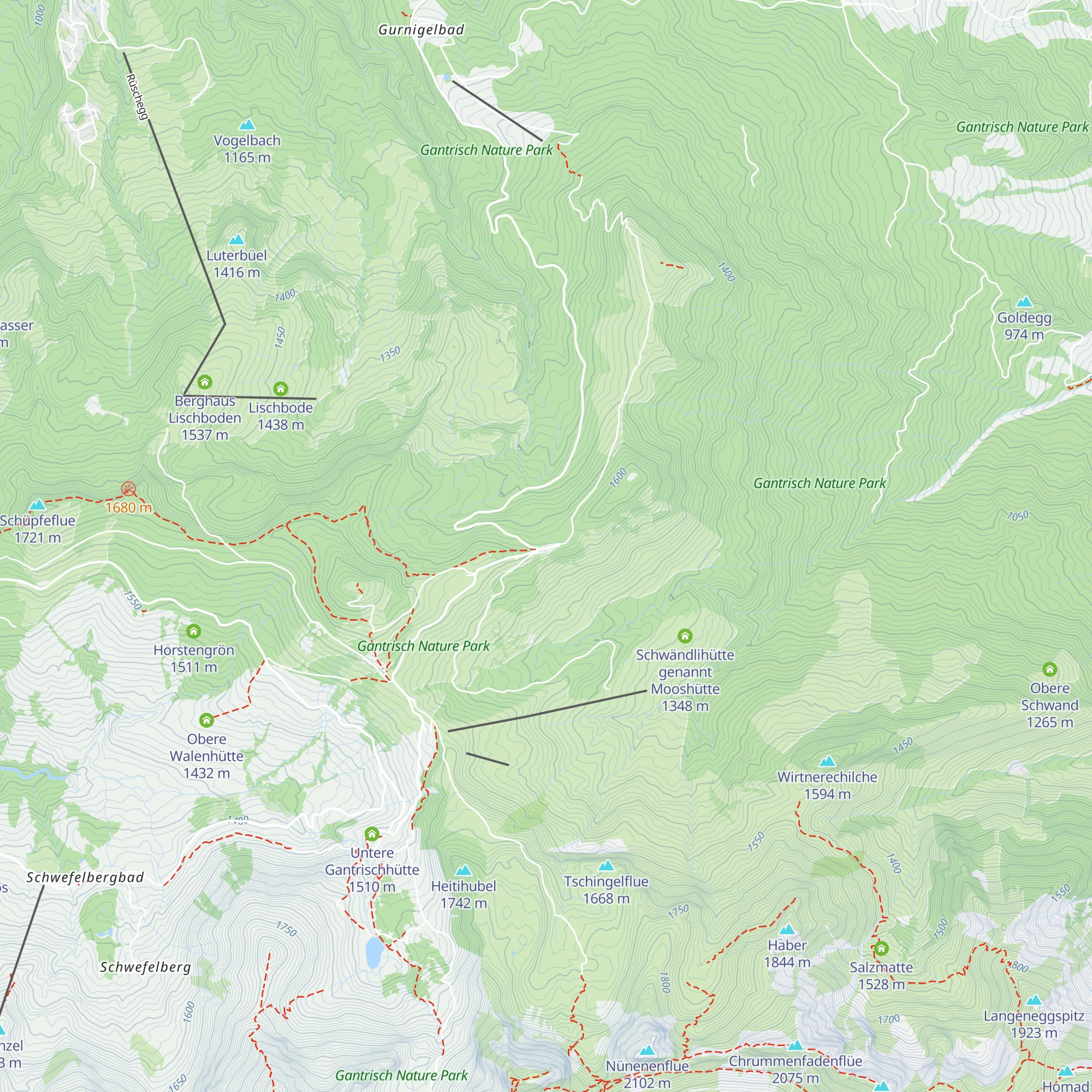Gurnigel Berghaus map