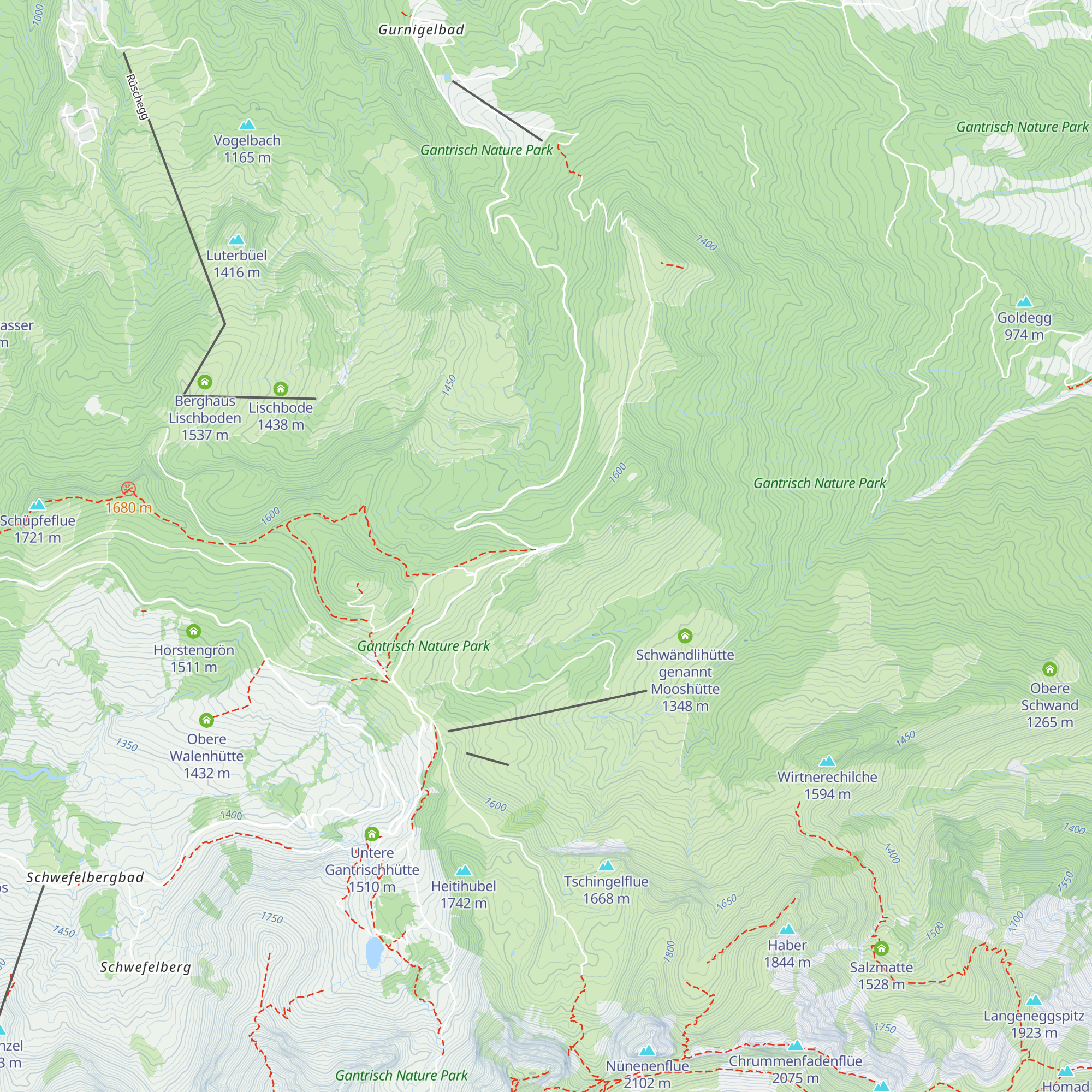 Gurnigel Berghaus map